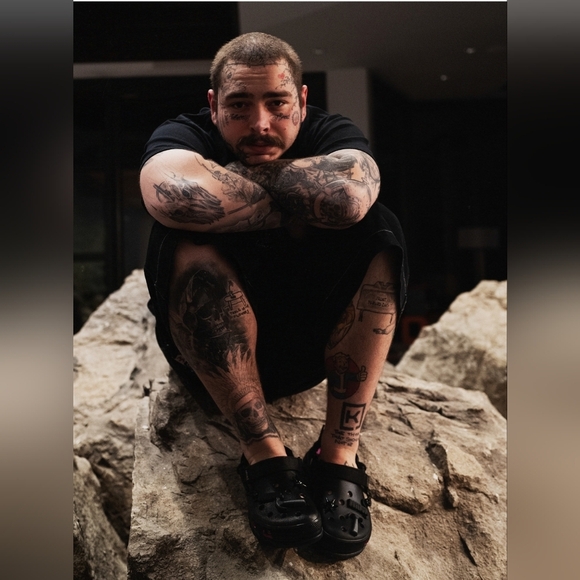 CROCS x Post Malone Collab Black & Pink Shoes. Limited Ed. Mens Sz 10, Womens 12 - Picture 12 of 13